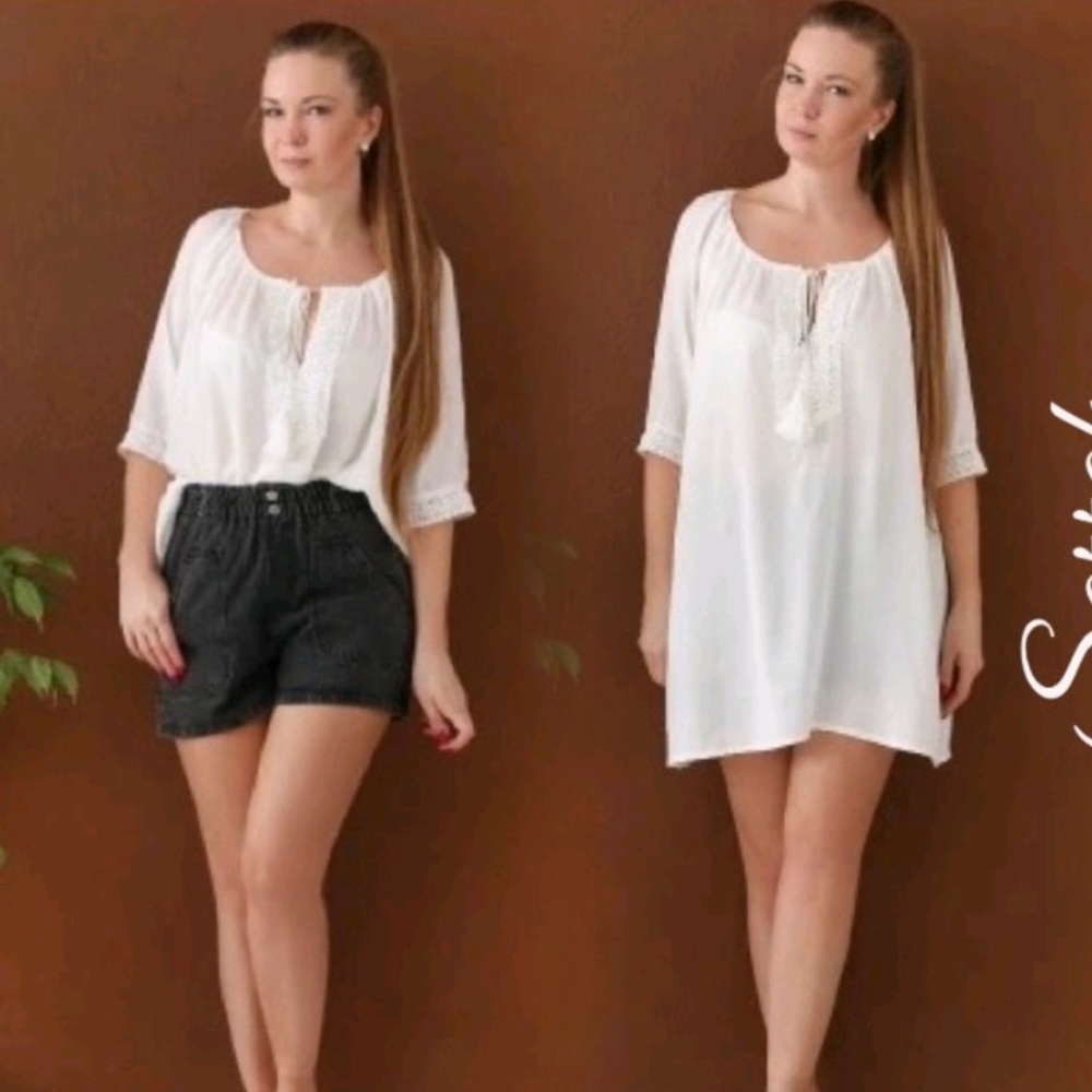 SALE New Bohemian Crochet detailed Tunic Top Beach Dress - Picture 2 of 15